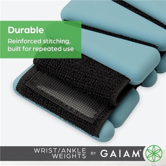 Gaiam Wrist Ankle Weights Set 2 Arm Leg Adjustable Workout Resistance Bands - Picture 4 of 7